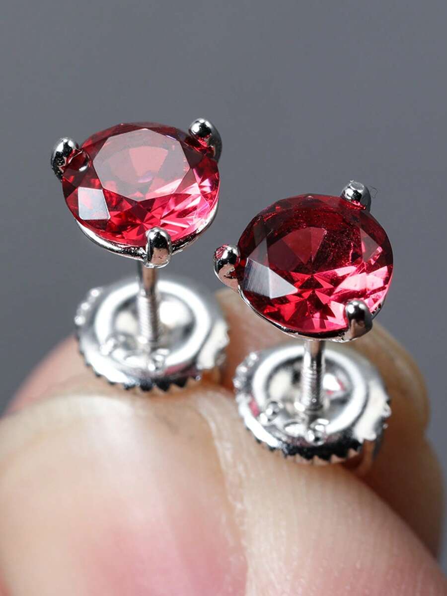 925 Sterling Silver Luxury Elegant Classic Zirconia Stud Earrings For Women, Engagement, Wedding, Date, Party, Holiday, Birthday, Premium Jewelry Gift