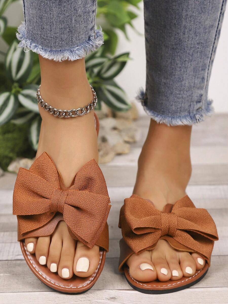 Bailarinas con lazo, flor y suela antideslizante para mujer, de estilo casual y sencillo, adecuadas para primavera/verano, versátiles para usar en casa, exterior, viajes, escuela, playa, romano