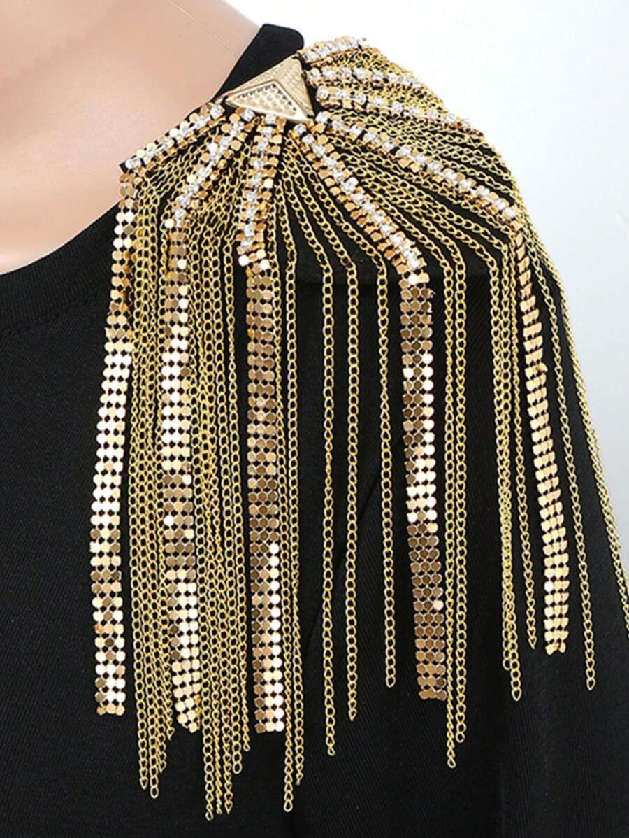 2 piezas de broches/alfileres decorativos de metal con cristal de cristal trenzado a mano en forma de triángulo y cadena, accesorios de moda adecuados para ropa de mujer occidental, uso para fiestas, regalos festivos y uso diario