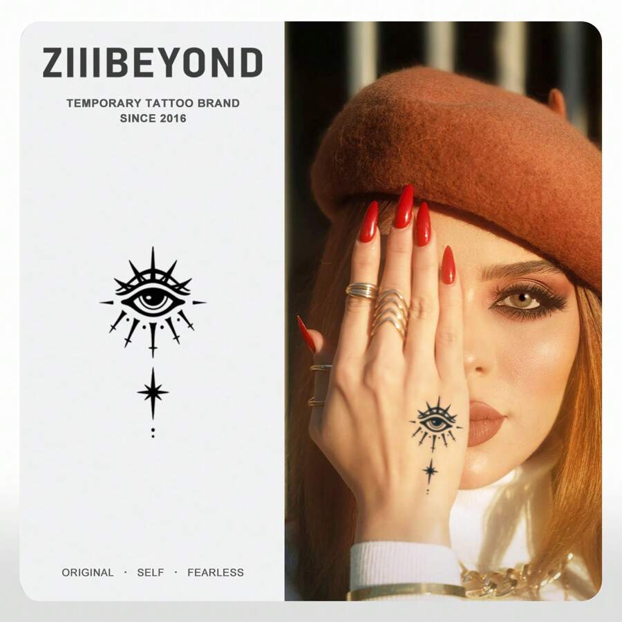360° Waterproof & Long-Lasting Herbal Temporary Tattoo Stickers, Minimalist Design For Men And Women, Premium Quality