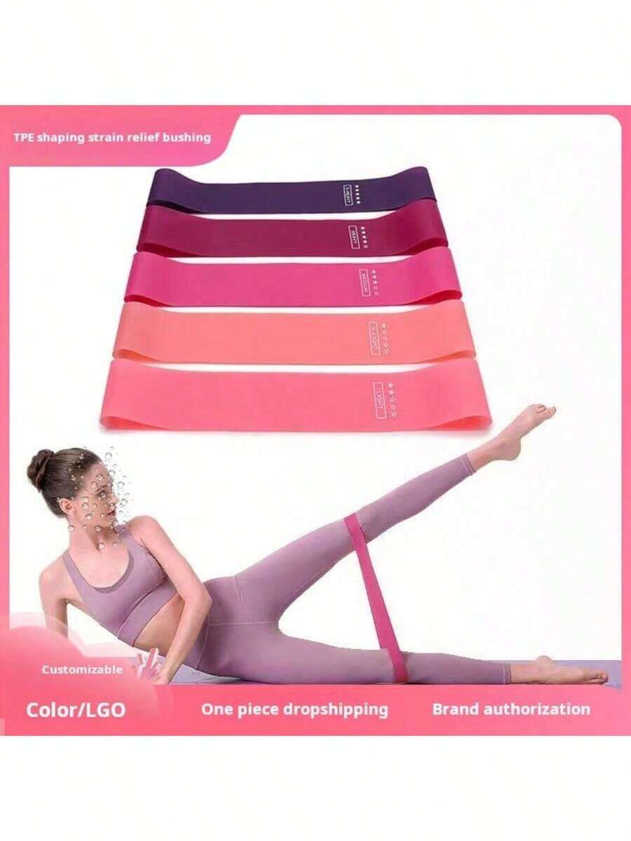 5 pièces Bandes de résistance Cercles de fitness Bandes de formation de yoga (Les photos du produit peuvent avoir une différence de couleur par rapport à l'article réel)