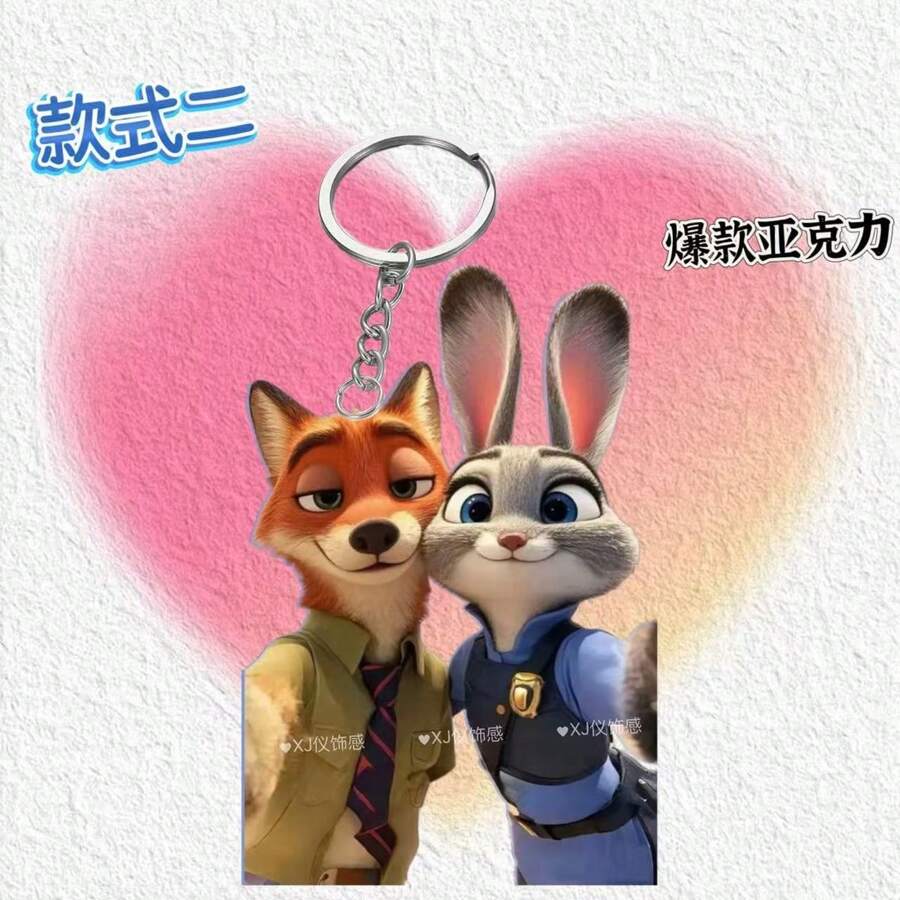 Sanrio Crazy Animal Nick Judy Keychain Double Sided Acrylic High Beauty Backpack Cute Pendant Gift Accessories School Supplies, Back To School