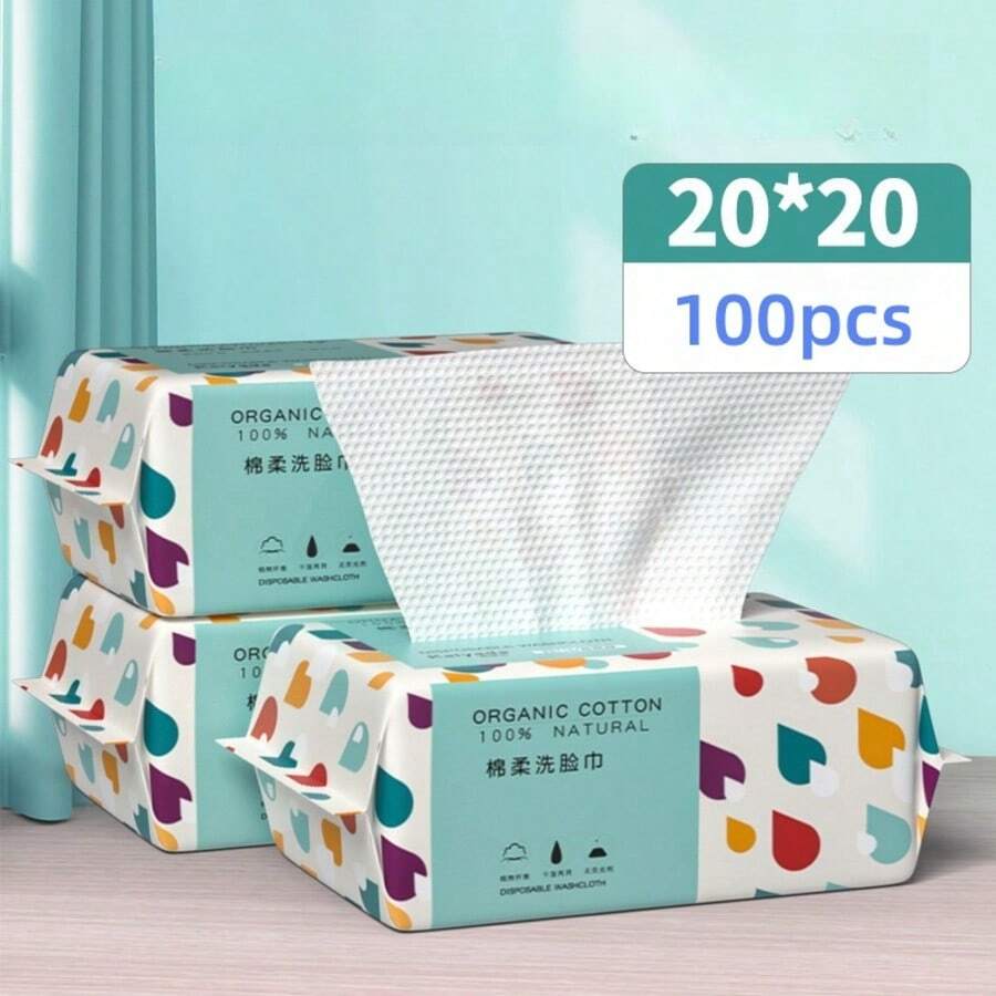 100pcs Reusable Thick Soft Clean Facial Cleansing Makeup Remover Wet Wipes