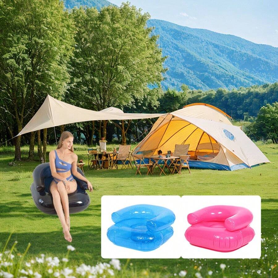 1 pièce Canapé gonflable en PVC, chaise canapé à air portable convenant pour le camping, le pique-nique et les voyages
