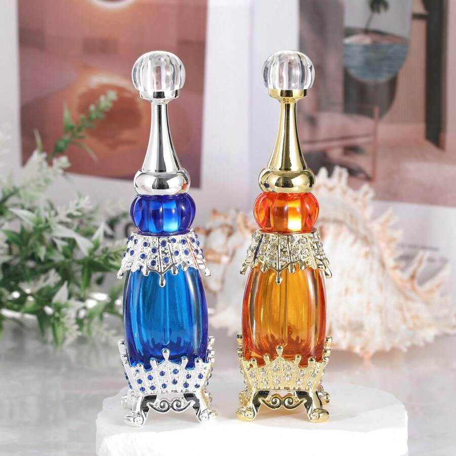 Bouteille de parfum de luxe haut de gamme 30 ml, bouteille de décoration de parfum en alliage métallique et en verre, bouteille d'huile essentielle