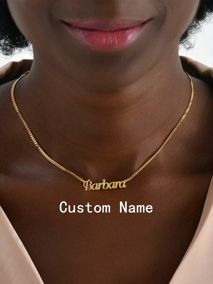 Personalisierte Namenskette mit Kubakette, 18K Goldnamenskette, individualisierter Schmuck mit Namen, Geschenk für Frauen zum Valentinstag, Geburtstag, Weihnachten, personalisiertes Geschenk für Frauen