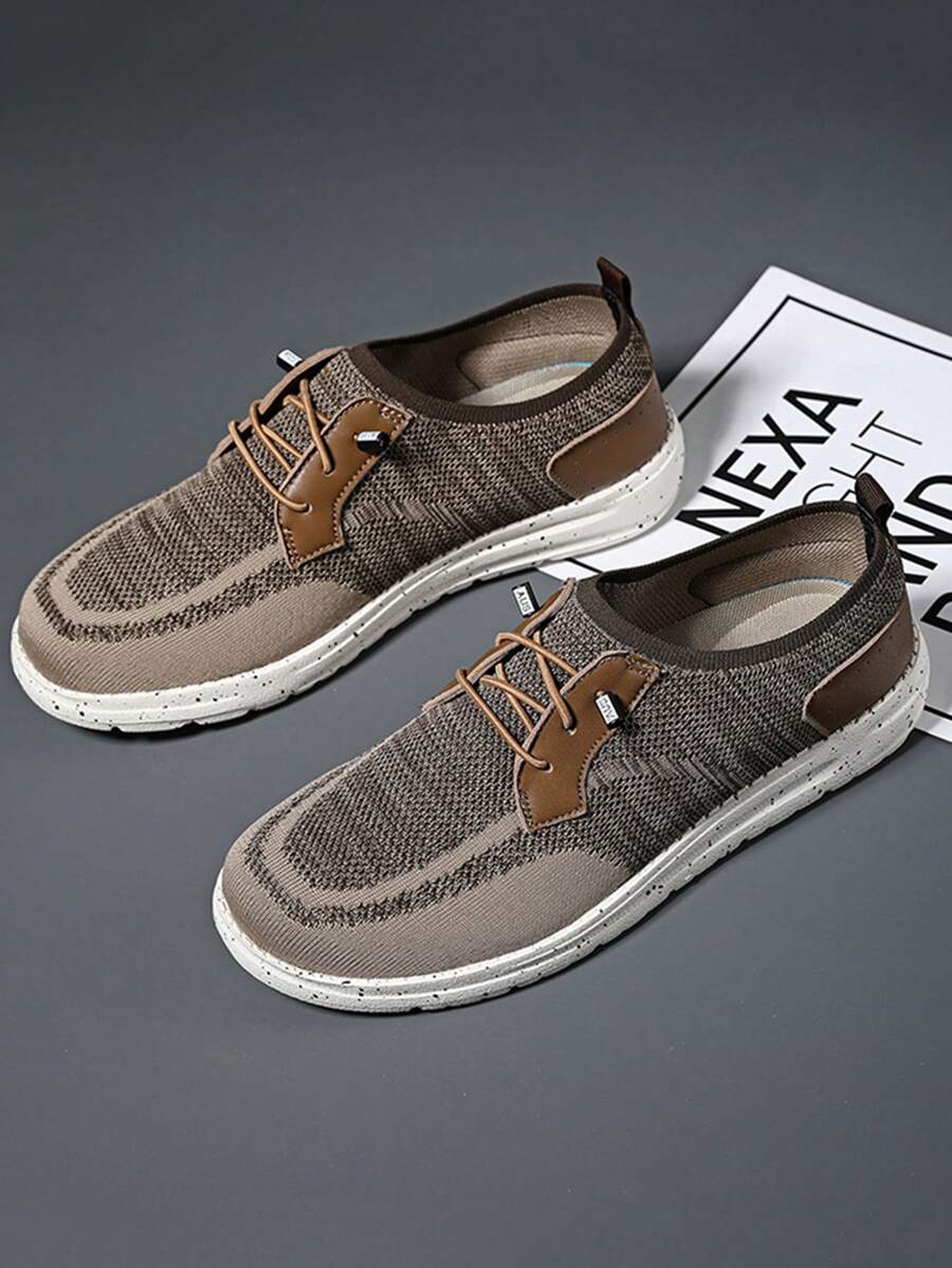 Zapatos casuales tipo mocasín hechos a mano de alta calidad para hombre, con suela tejida transpirable y de base suave, diseño de slip-on