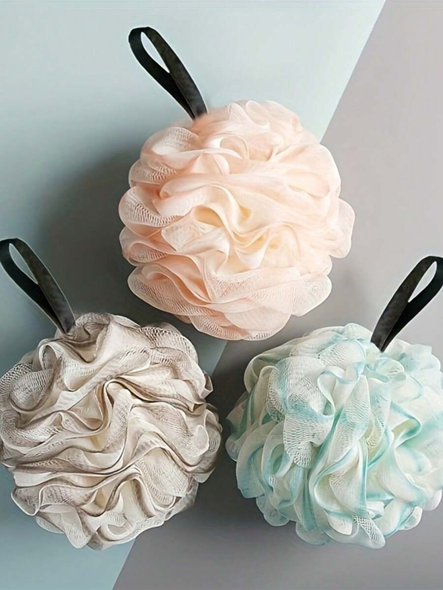 3/1 Peça Aproveite uma Esponja de Banho de Luxo com Plissados Exfoliantes - Macia e Absorvente para uma Experiência de Banho Relaxante