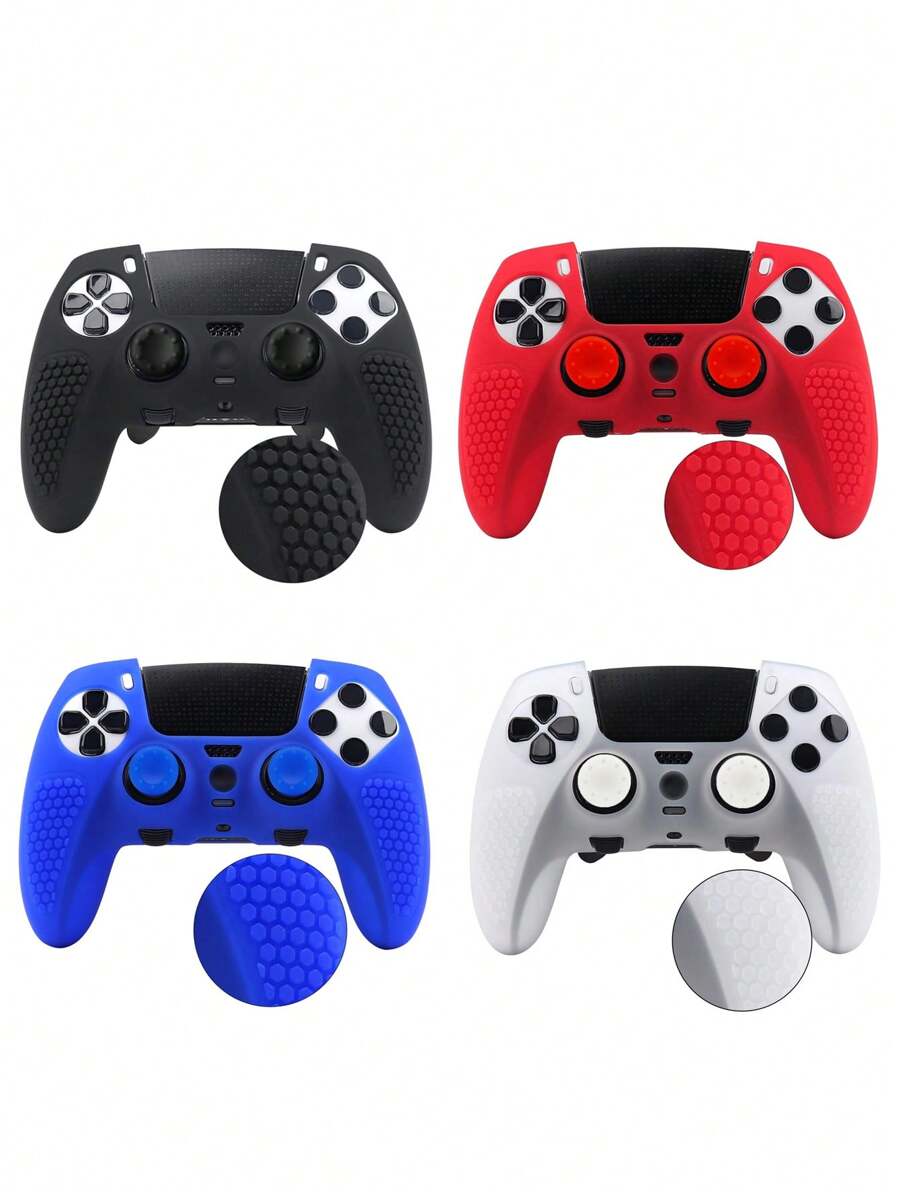 1 Stück Schutzhülle für PlayStation 5 Elite Controller + 2 Stücke Joystick Kappen-Set, Stoßfest, Kratzsicher, rutschfest, schweißfest, staubdicht, verbessert die Spielkontrolle