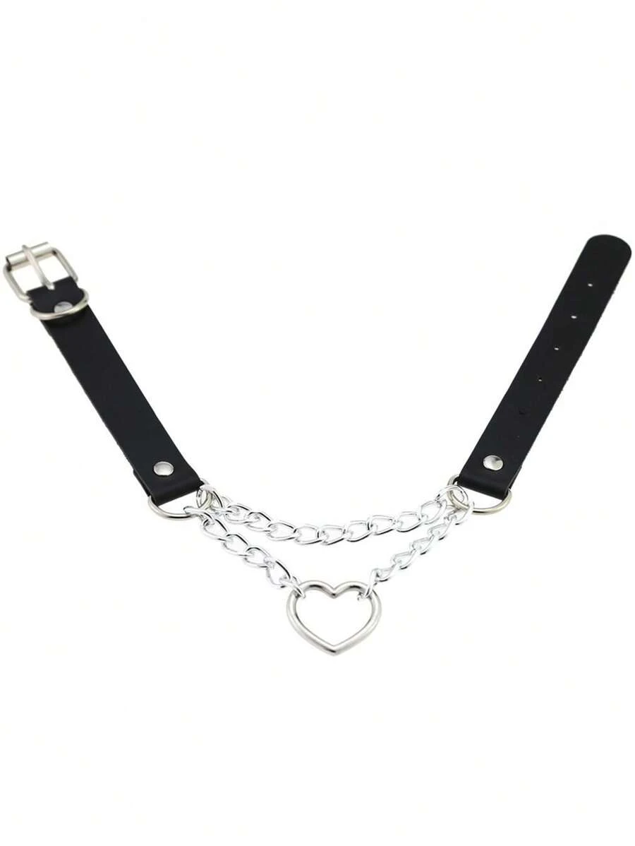1 pieza Collar con tachuelas de estilo punk rock de PU, gargantilla gótica