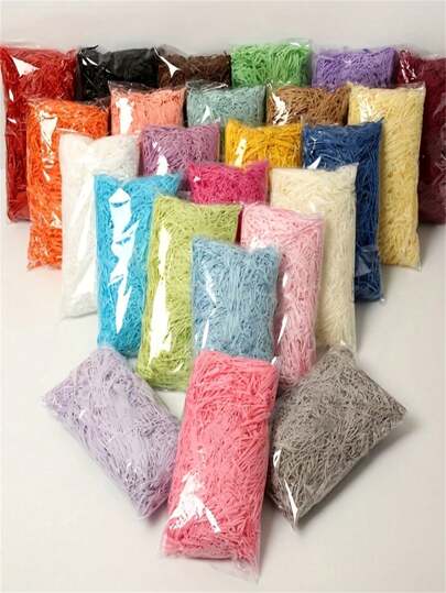 1pack 20g,Colorful Shred Crinkle Paper Raffia Filler For DIY Gift Box Filling Wrapping , Wedding ,Valentine's Day Gifts,Easter Day Gifts,Birthday Party Decorations