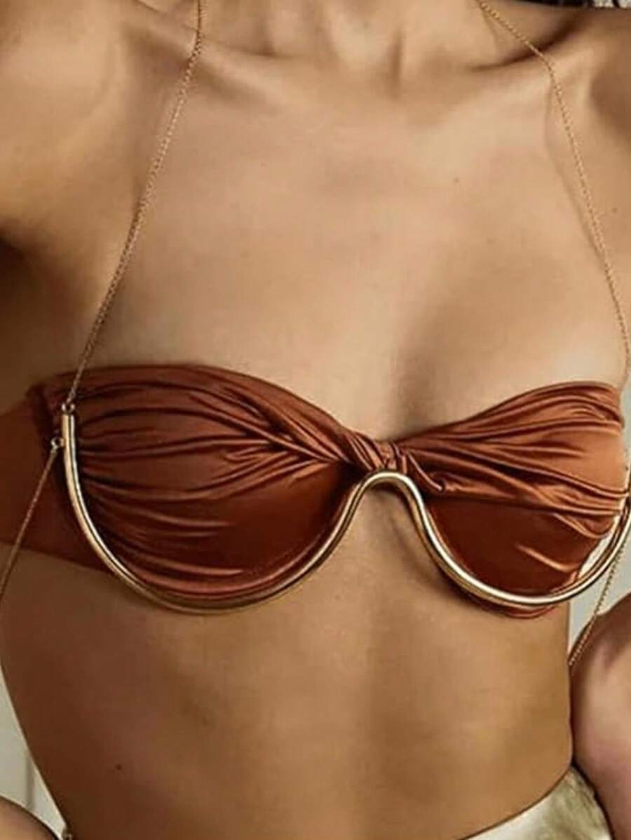Gold Bra Bracket Chain Chest Bralette Sexy Lingerie Nightclub Bikini Metal Body Chain Jewelry For Women Durable