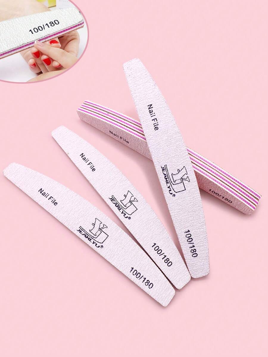 5 pezzi Strumenti per la cura e la manicure delle unghie, Blocco levigante grigio a grana grossa e fine 100/180, Uso professionale per artisti delle unghie
