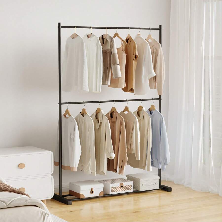 Perchero vertical para el hogar de color crema, soporte para colgar ropa de estilo nórdico multifuncional para el balcón, sencillo para apartamentos de alquiler