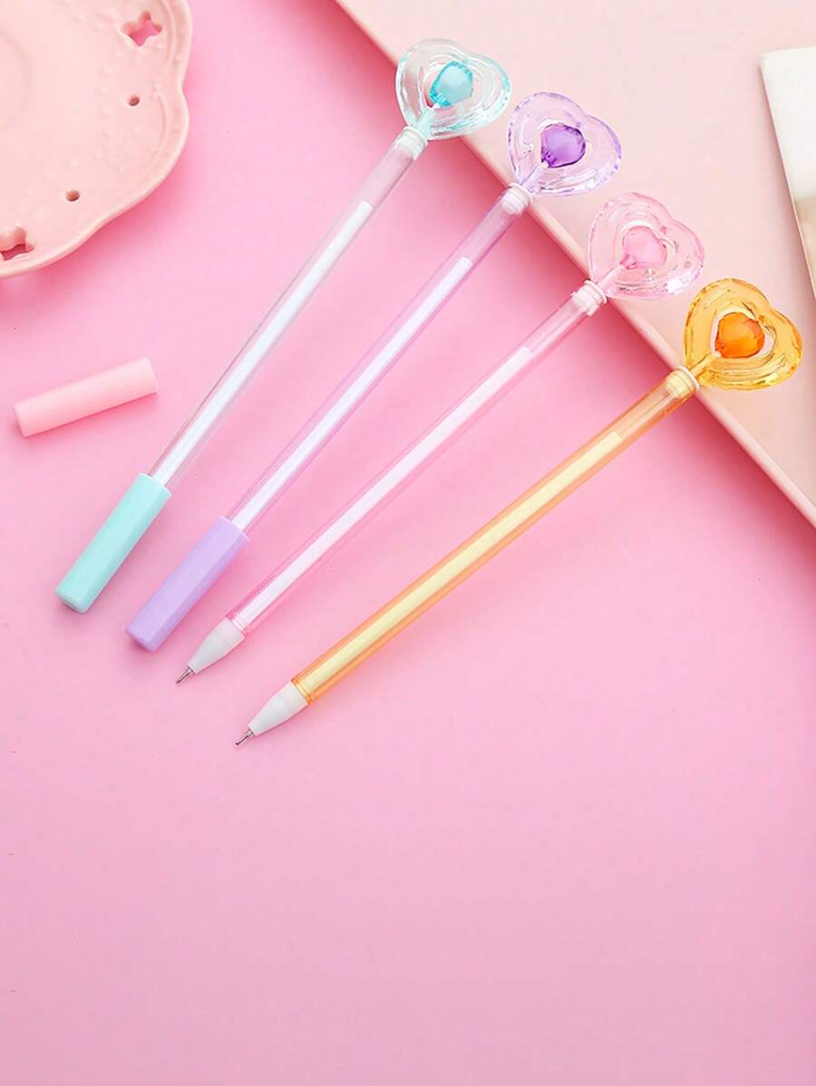 6pcs Black Gel Pen Prize Purple Ink Pen Signature Pen Party Pen Neutral Pen Center Prize Plastic Fountain Pen Office (Color Random) School Supplies,Back To School