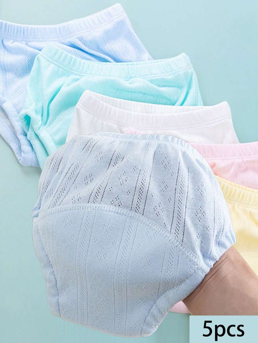 Set de 5 pañales de tela reutilizables para bebé, diseño minimalista y lindo en múltiples colores, adecuado para niños y niñas, pañales de entrenamiento para ir al baño a prueba de fugas, para todas las estaciones