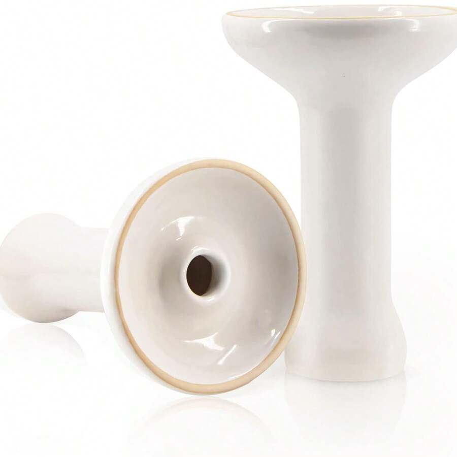 Bol pour Narguilé Accessoires de narguilé pratiques 100% argile brute avec glaçure Bol à chicha facile à nettoyer (Blanc)