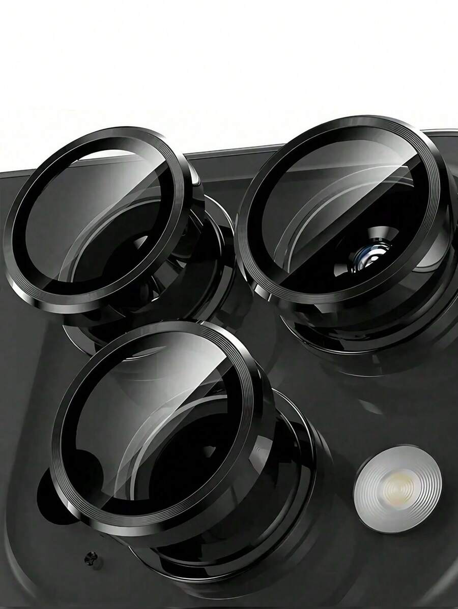 3pcs Scratch-Resistant Ultra Clear Tempered Glass Camera Lens Protector - Compatible With IPhone 15 Pro Max, 14 Plus, 13, 12, 11, 15 Pro, 15 Plus, 14 Pro - Perfect Fit, Scratch-Resistant And Durable, Black Gift For Birthday, Family, Friends Alloy Metal With Tempered Glass Full Cover, Lens Protector, Phone Accessories