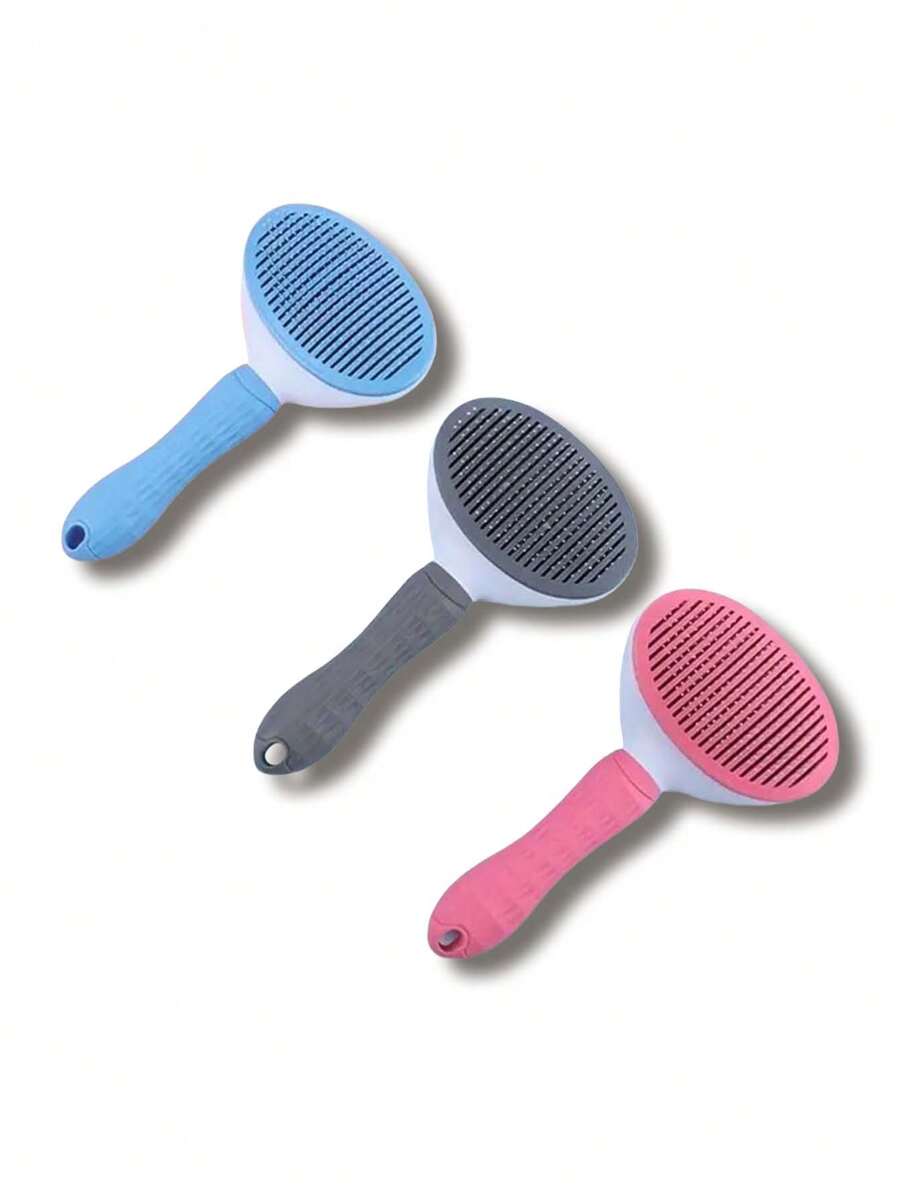 1 pièce Brosse d'épilation à clic unique, traitement rapide des poils d'animaux de compagnie, lavable et facile à transporter