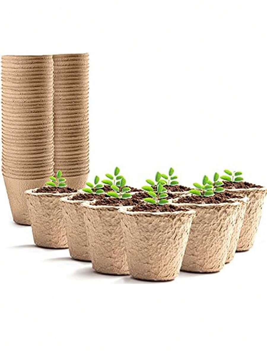 20/40 Stücke kompostierbare Papierpulp-Anzuchttöpfe, Einwegsamentöpfe, praktisch für Sämlingswachstum, kleine Blumentöpfe einfach zum Umtopfen, Gartenzubehör