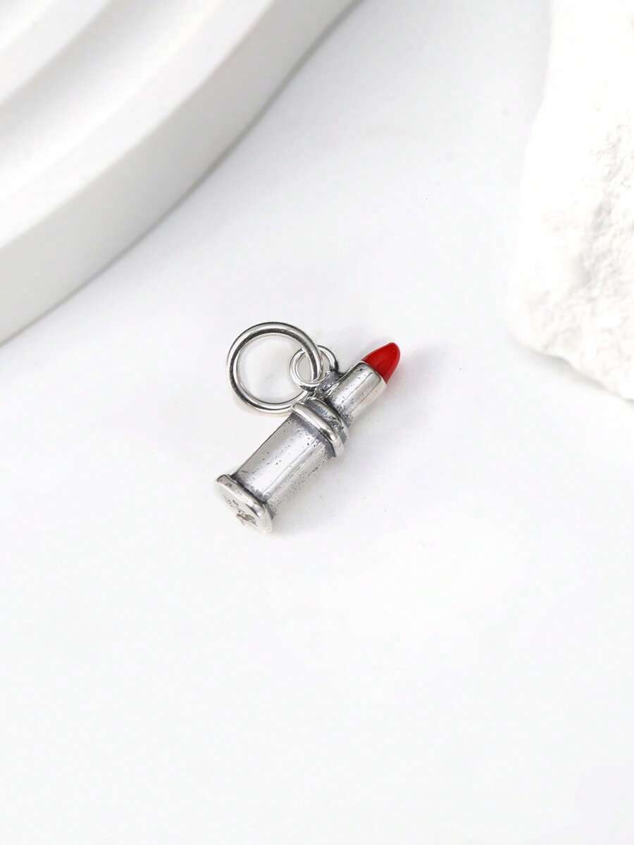 1 peça pingente de batom vermelho de prata esterlina 925 simples e exclusivo faça você mesmo joias finas para presente feminino