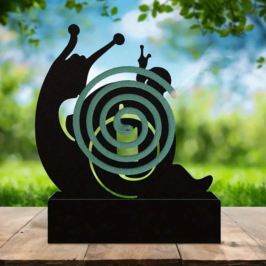 1 pièce Porte-bobine anti-moustique et brûleur d'encens en forme d'escargot - Design créatif en métal, convient pour la maison, le camping, le jardin, la méditation, le yoga et la décoration de spa - Utilisation intérieure/extérieure