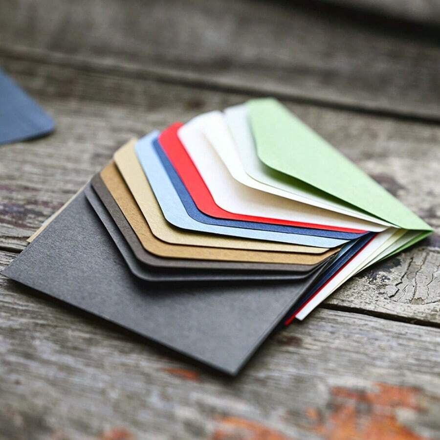 Vintage Style Special Paper Triangular Mini Envelope Cards Storage Pouch Membership Card Envelope