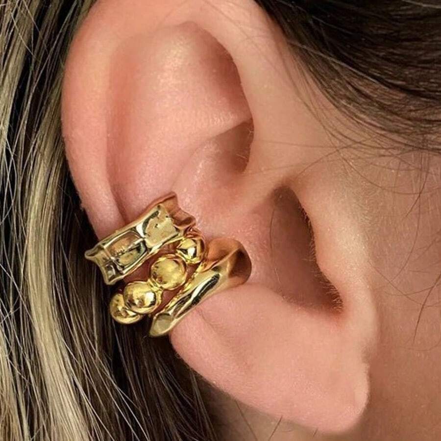 3 piezas Pendientes de clip asimétricos minimalistas de moda, joyas elegantes para uso diario, fiestas y regalos para niñas, amigos, familiares y novias, adecuados para usar todo el año