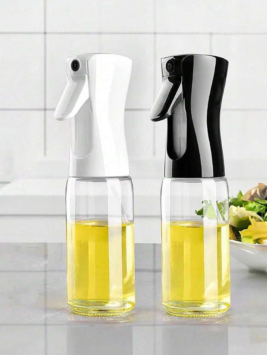 1 pezzo Spruzzatore per barbecue, dispenser trasparente, bottiglia creativa per olio da cucina con erogatore a spruzzo fine per condire, bottiglia spray in plastica utilizzabile per friggitrice ad aria, annaffiare i fiori, olio d'oliva, olio vegetale
