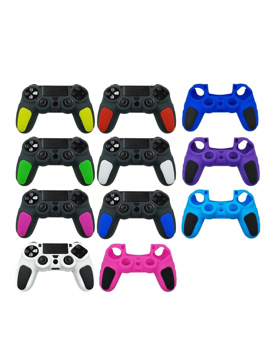 1 Stück PlayStation 4 Controller Hülle, Silikon dickeres Zweifarbdesign, rutschfest, kratzfest, schweißresistent, verbesserte Spielsteuerung