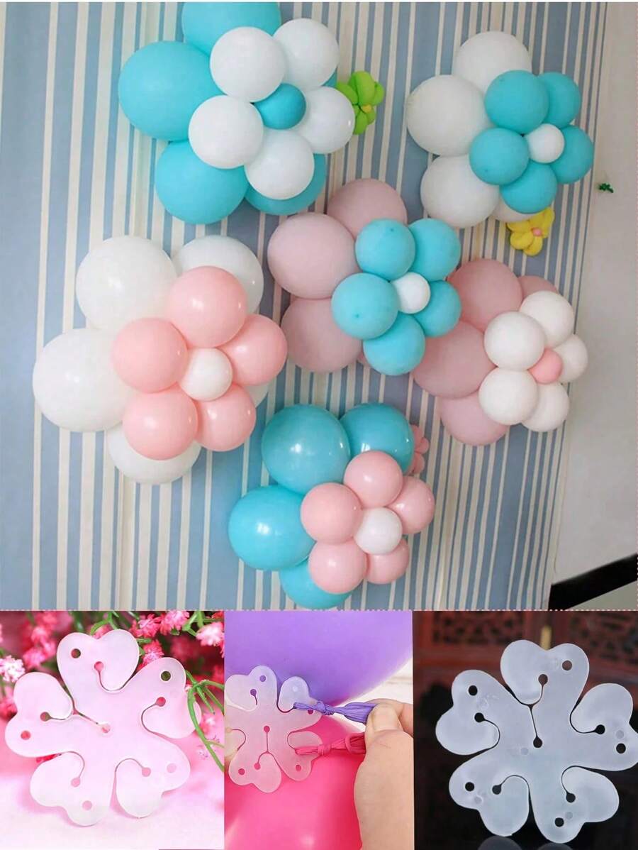 10/5pcs Flower Pattern Balloon Clips, Balloon Plum Blossom Clip, Flat Ring Buckle, Wedding Room Decoration, Party, Birthday, Holiday Supplies Decoration Styling Buckle Clip, Balloon Accessories,Party Gadgets, Balloon Picture Assembling Tools