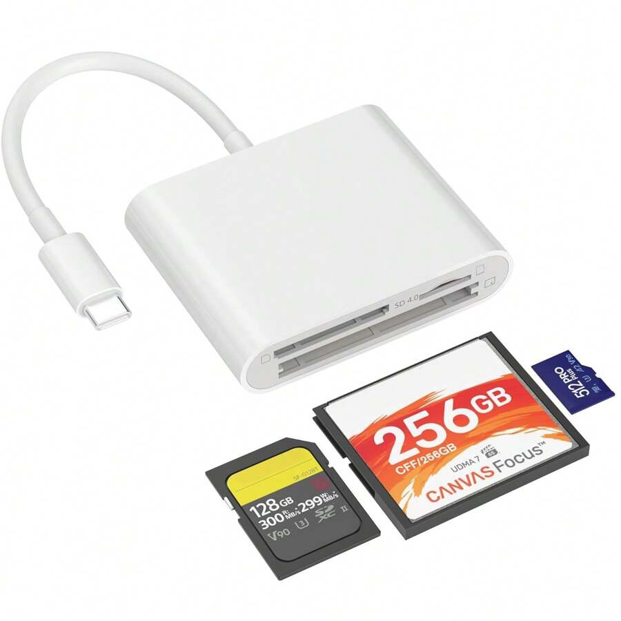 USB C SD Card Reader For Phone 15//Pad, 3-Slot USB Type C To CF/SD/TF Card Adapter Supports Compact Flash/Micro SD Card Compatible With MacBook Pro/Air M1 M2 Android S22 S23