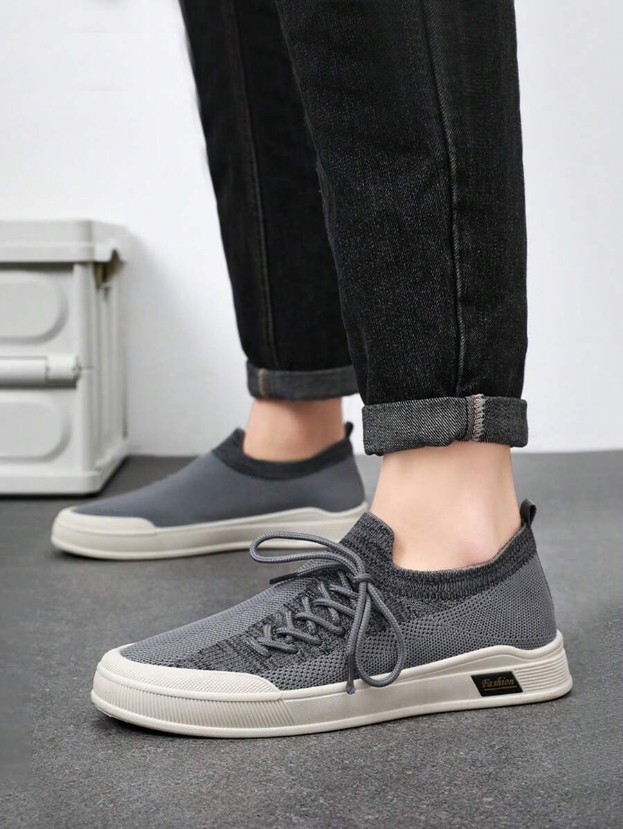 Tênis Casuais Respiráveis de Malha e Cores Mistas para Homens, Sapatos Esportivos Outdoor Confortáveis, Antiderrapantes e Duráveis para Caminhada