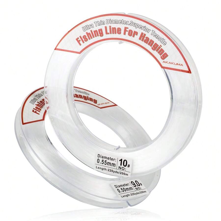Clear Fishing Wire, Acejoz 656FT Fishing Line Clear Invisible Hanging Wire Strong Nylon String Supports 40 Pounds For Balloon Garland Hanging Decorations