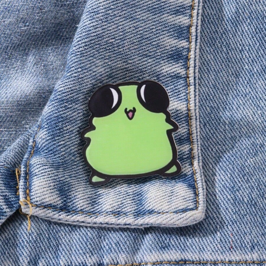 Broche acrylique mignonne de grenouille, broches décoratives, ornements de revers, badges de sac, bijoux cadeaux, nouveau style 2025