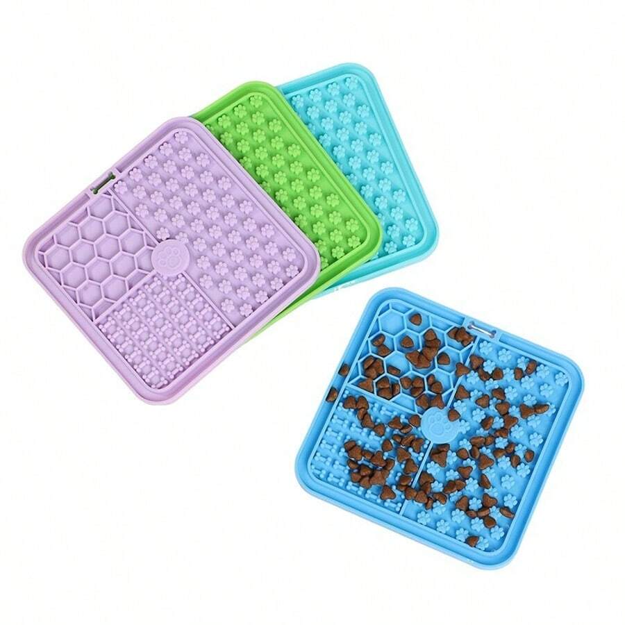 Tapis à lécher pour animaux de compagnie chat/chien avec ventouse super puissante, anti-dérapant, lavable, en silicone anti-déformation et anti-morsure