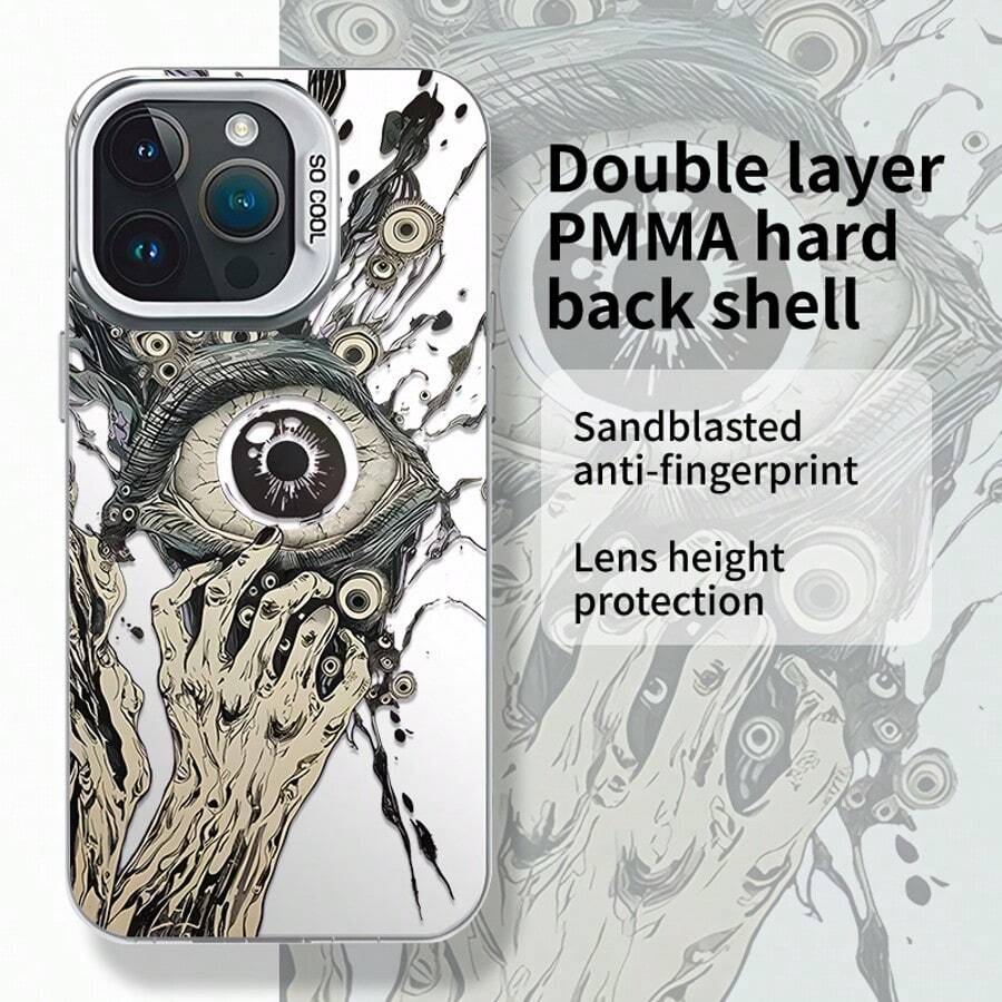 Funda de teléfono de PMMA a prueba de golpes con diseño de ojo de Cthulhu de estilo anime, compatible con iPhone 6, 6S, 6Plus, 6SPlus, 7, 7Plus, 8, 8Plus, X, XR, XS, XSMax, 11, 11Pro, 11ProMax, 12, 12Pro, 12ProMax, 13, 13Pro, 13ProMax, 14, 14Pro, 14ProMax, 14Plus, 15, disponible en varios colores