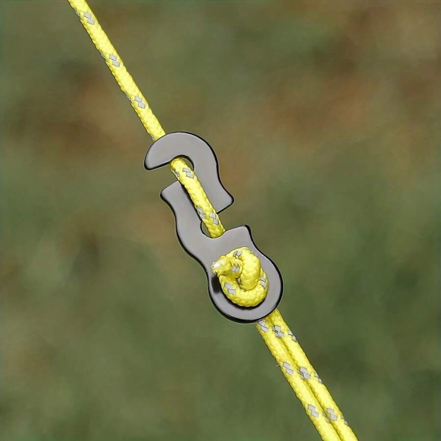 10 pièces Boucles en alliage d'aluminium pour le camping en plein air, régleur de corde de tente, boucle en forme de S pour corde de vent
