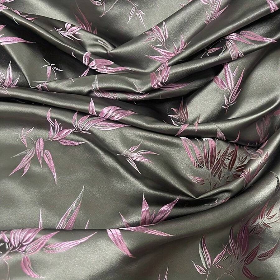This Elegant Jacquard Satin Fabric, Floral Decorative Fabric And Fashionable Material Is Suitable For DIY And Interior Decoration