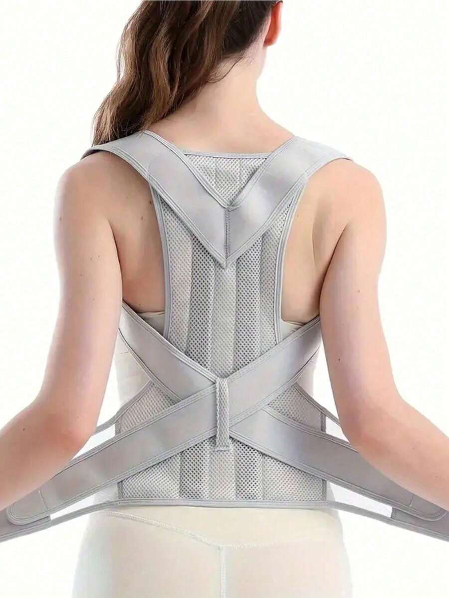 1 pieza Soporte de postura para la espalda, entrenador ajustable para hombros y cintura para hombres y mujeres, correa elástica para soporte lumbar