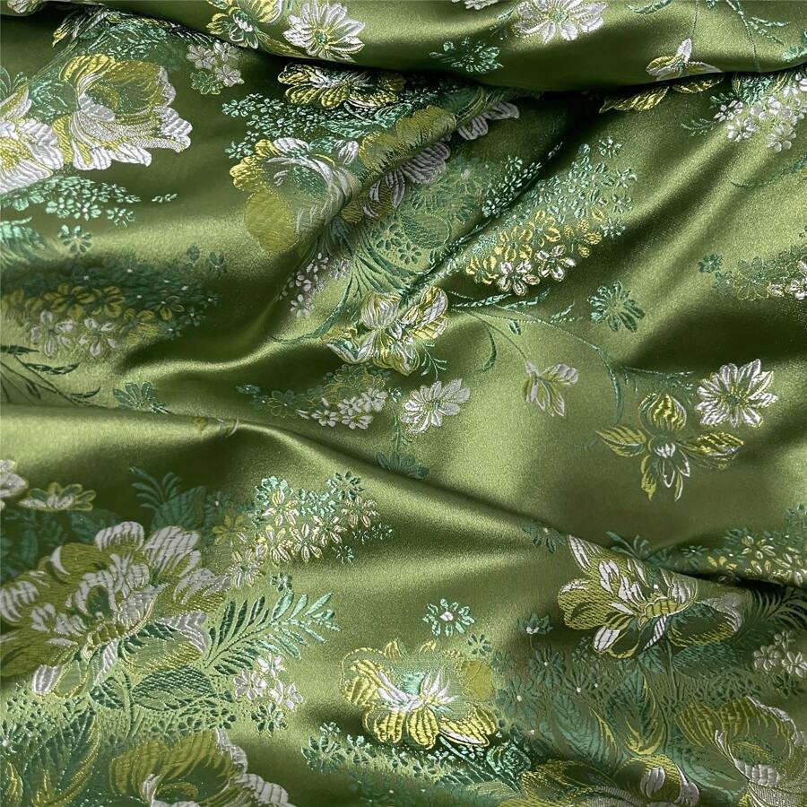 1 Piece Of High-Quality Brocade Fabric, Decorated With Peony Pattern Jacquard Fabric, Cushion, Throw Pillow, Table Flag, Brocade Silk Fabric