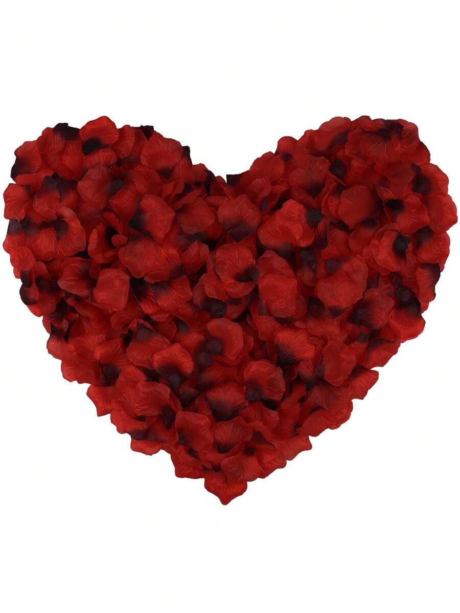 500 Pieces Of Exquisite Red Artificial Rose Petals, Suitable For Romantic Nights, Weddings, Events And Valentine's Day Decorations