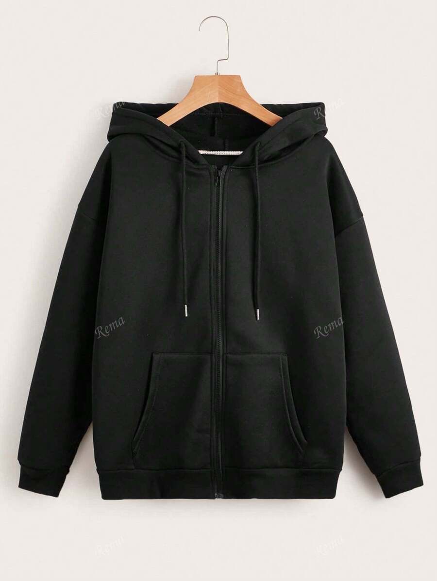 INAWLY Sudadera con cremallera y bolsillo delantero con cordón, tops de manga larga