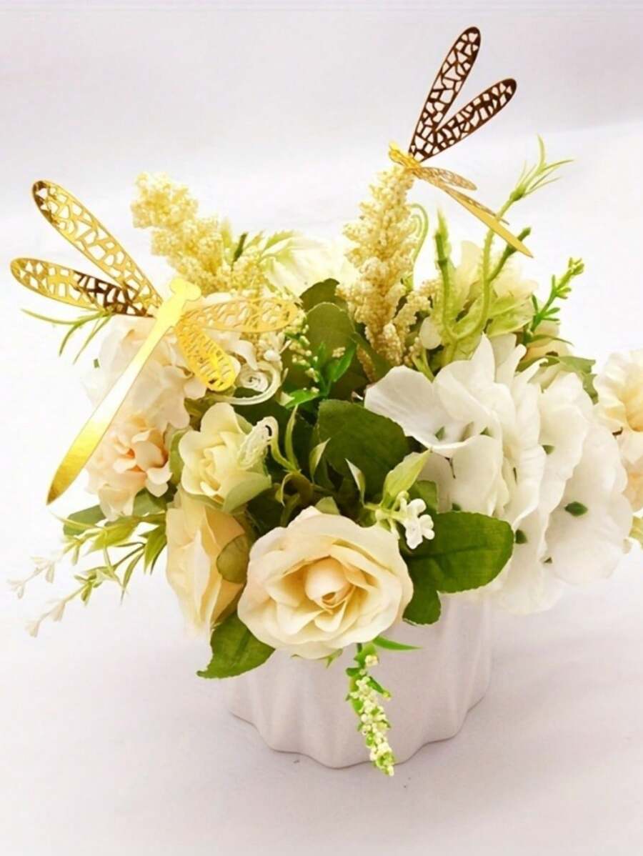 12/24Pcs(12Pcs/Pack) 3D Wall Sticker Dragonfly Party Decoration Festival Supplies Arched Door Decorations DIY Home Room Wedding Decor Table Centerpieces Accessories Valentine's Day Mother's Day 12 Themes For 12 Festival
