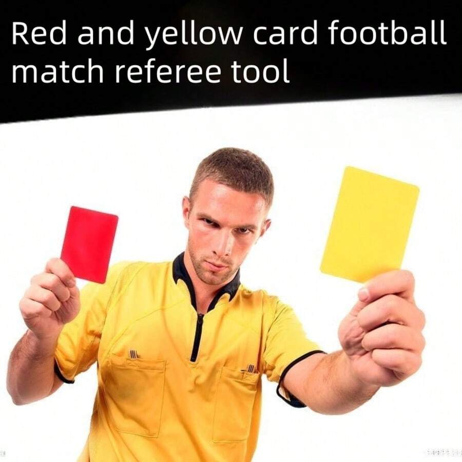 1 Set/3 Sets Of Red & Yellow Football Referee Tools: Red Card + Yellow Card, Outdoor Soccer Professional Referee Tool Kit With Paper, Pen And Leather Case