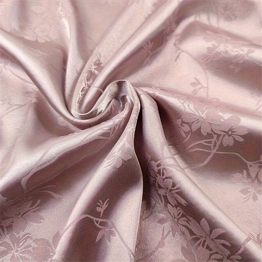 A Piece Of Jacquard Satin Fabric With Plum Blossom Patterns, Soft And Dark Jacquard Fabric, Is Exquisite And Elegant. It Is The Perfect Choice For DIY Handicrafts And Sewing
