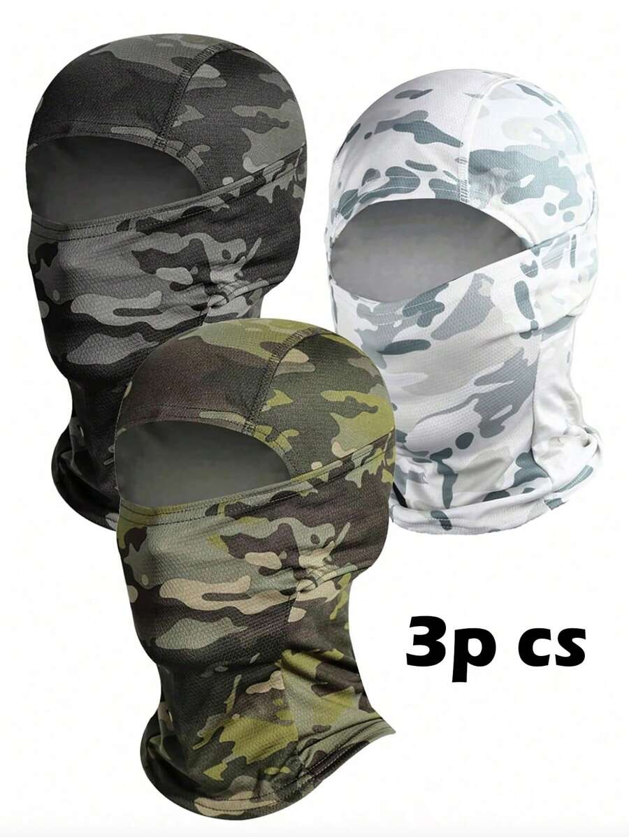3 buc sau 1 buc mască de schi unisex în culoare solidă, husă pentru pălărie Balaclava, potrivită pentru utilizare zilnică, călătorii în aer liber, drumeții, schi, ciclism