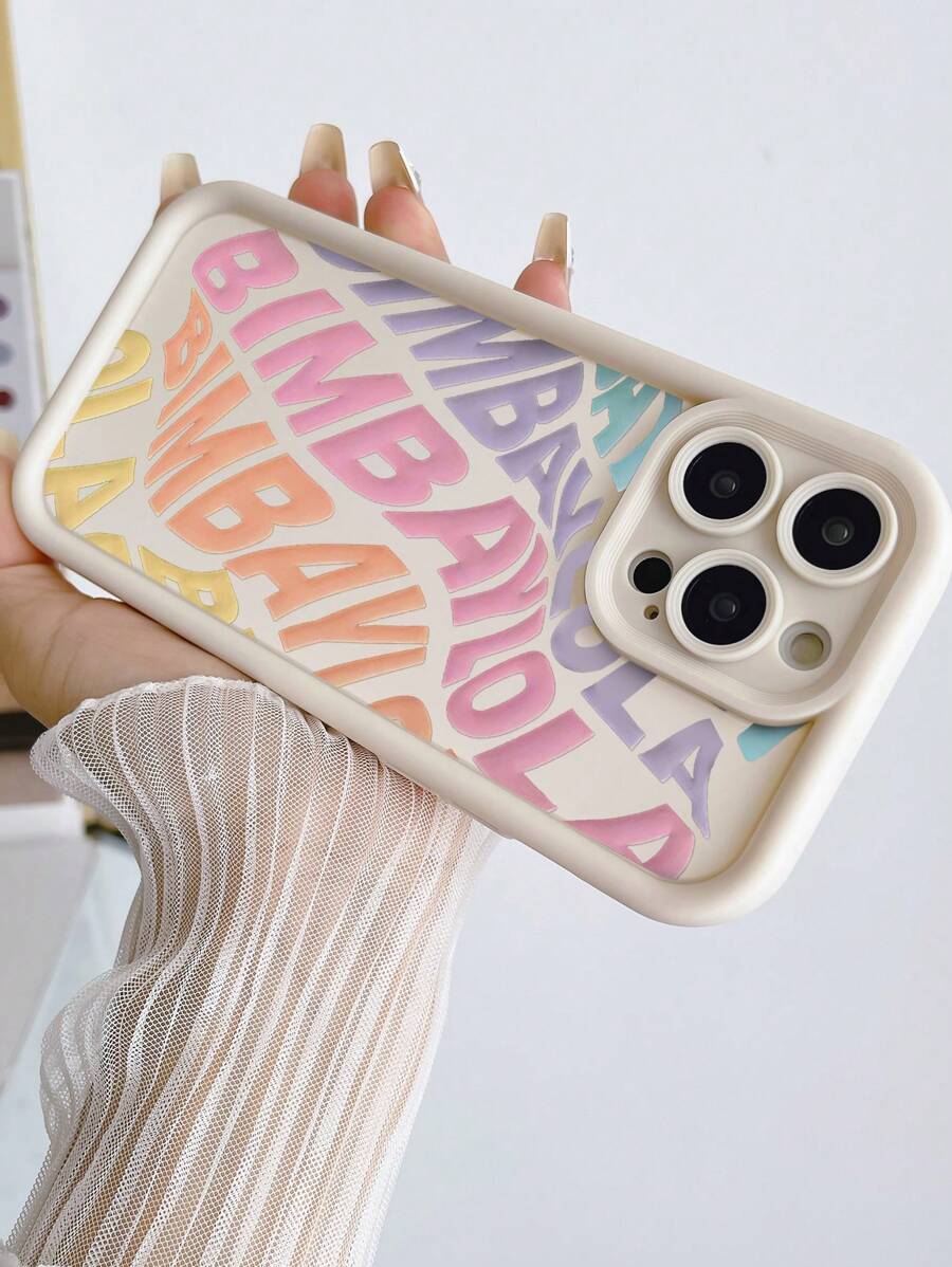 Funda para teléfono a prueba de golpes con estampado de letras en relieve en color beige, con estilo minimalista compatible con iPhone 16 Pro Max, iPhone 13, iPhone 16, iPhone 15, iPhone 15 Pro Max con diseño pintado a colores, iPhone 13, iPhone 14, iPhone 11, iPhone 12, iPhone 14 Pro Max, iPhone 13, iPhone 14, iPhone 11, iPhone 12, diseño suave antigolpes para XS, XR, 7/8P, 7/8 GES, iPhone 16, iPhone 15, XR, iPhone 16 Pro Max, 7P 8P, P12 Pro Max, P13 Pro Max, P14 Pro Max, P13, P14, P11, P12, P14 Lady, XS/S/XS MAX, 78GES