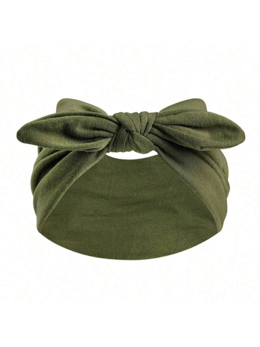 1 pieza Diadema ancha de mujer con orejas de conejo, diadema de unicolor linda y dulce para niñas, diadema elástica con lazo turbante diadema banda para sudar