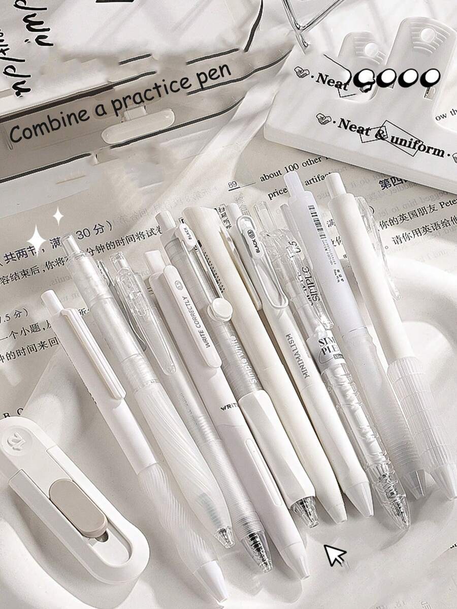 5 Stücke einziehbare Kugelschreiber, 0,5 mm Spitze, Farbe schwarz, hochwertig, leichtes Schreiben, verschmierungsfest, geeignet für Prüfungen, Büro, Studium, Schreibwaren